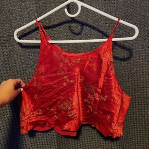 Cropped floral tank top